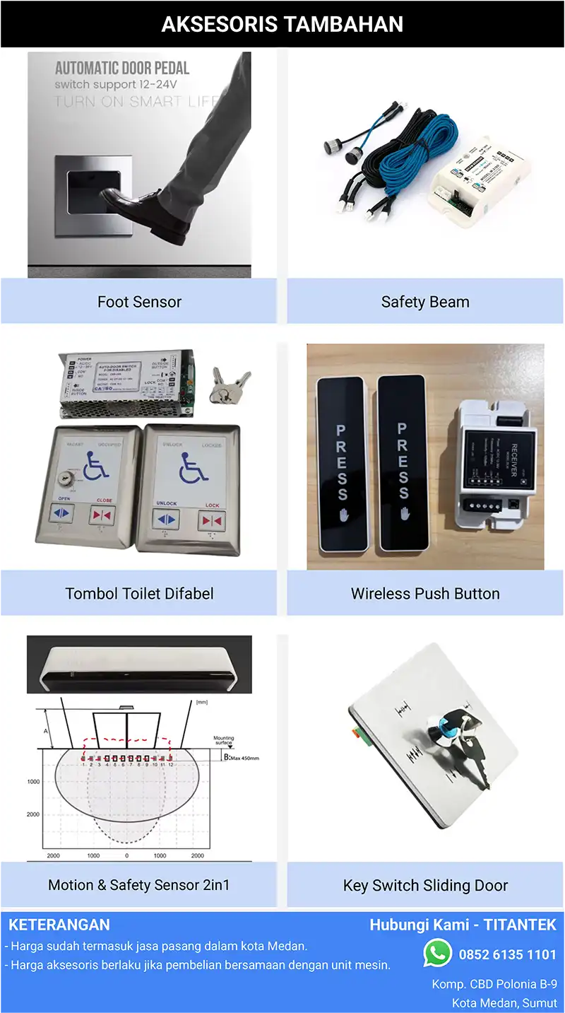 Harga aksesoris tambahan untuk pintu otomatis sliding - Titantek